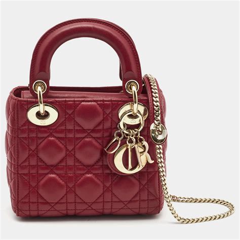 mini lady dior red|lady dior mini tote.